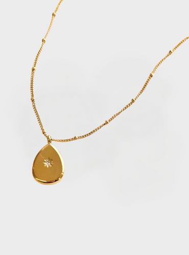 Waterdrop Pendant Necklace - Gold