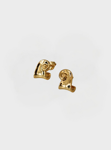 Swirl Wave Earrings - Gold