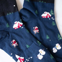 Holiday Village Socks - Midnight Navy