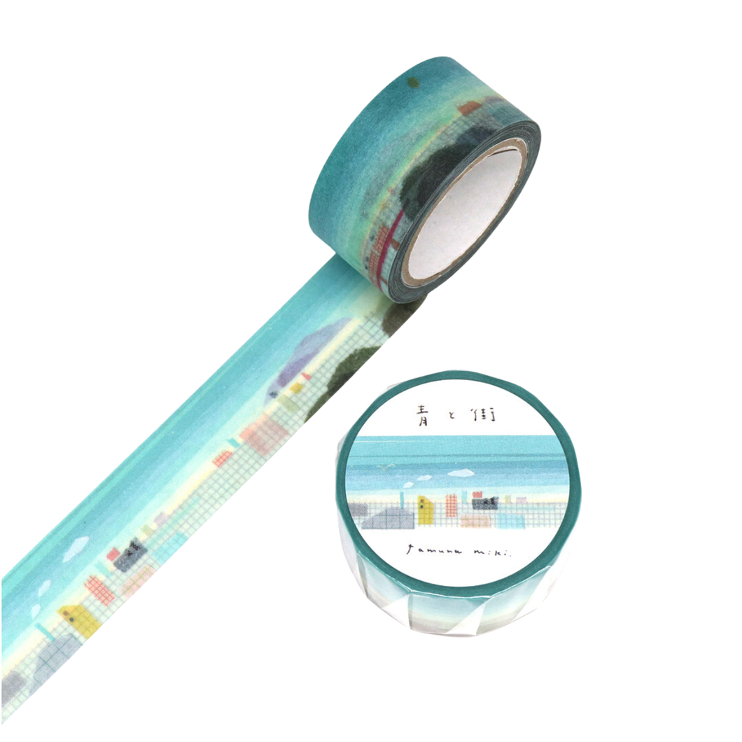Washi Tape - Miki Tamura Blue Town 20mm