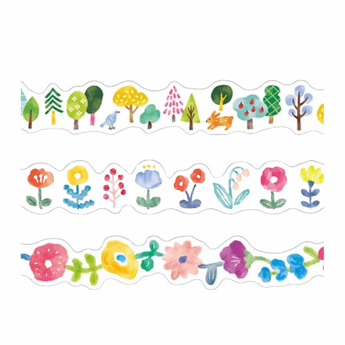 Washi Tape - Die-cut (Forest or Flowers I or Flowers II)