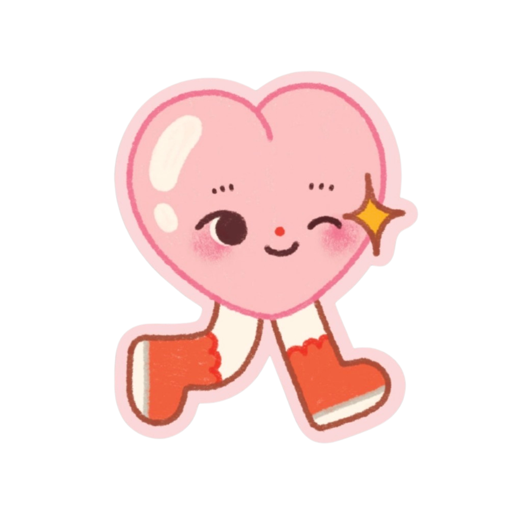 Walking Heart Vinyl Sticker