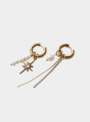 Cecelia Charm Hoop Earrings - Gold