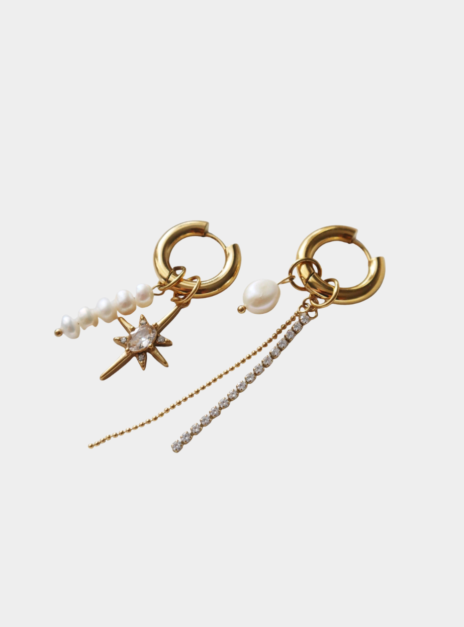 Cecelia Charm Hoop Earrings - Gold