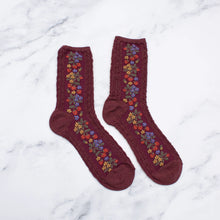 Vintage Strawberry Socks - Wine