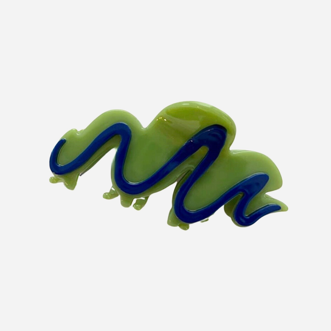 Wavy Cloud Claw - Olive/Navy