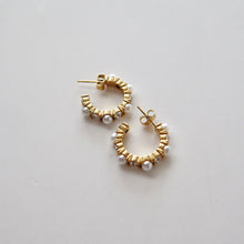 Leilani Pearl Hoop Earrings - Gold