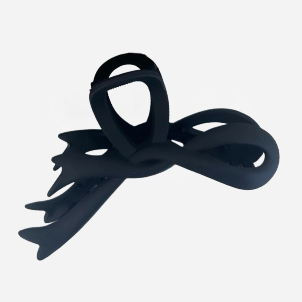 Matte Ribbon Claw Clip - Black
