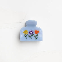 Eco-friendly Flower Square Hair Claw Clip - Blue