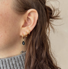 Petti Hoop Earrings with Black Zircons - Gold