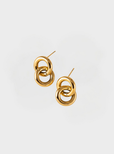 Waterproof Linx Drop Earrings - Gold