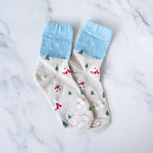 Holiday Village Socks - Sky Blue