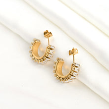 Jolie Baguette Hoop Earrings - Gold