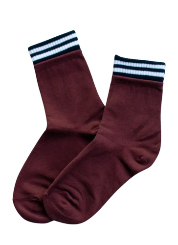 Jordan Line Crew Socks - Burgundy/Black