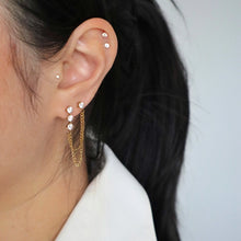Bree Double Piercing Chain Earrings - Gold