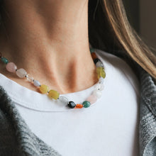 Nela Natural Stone Necklace - Silver