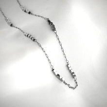 Cube Beaded Chain Necklace - Silver
