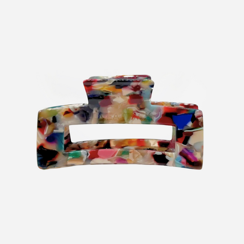 Rectangle Cellulose Acetate Hair Claw Clip - Multi-coloured