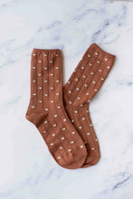 Mini Heart Crew Socks - Rust