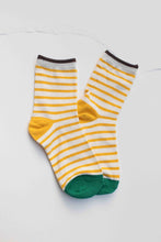 Tri-Colour Striped Socks - Yellow
