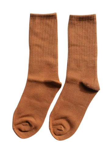 Cozy Crew Socks - Rust