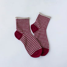 Picnic Mid Crew Socks - Cherry Red