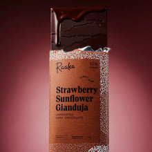 55% Strawberry Sunflower Gianduja Dark Chocolate Bar - Limited Edition