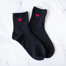 Little Heart Socks - Black