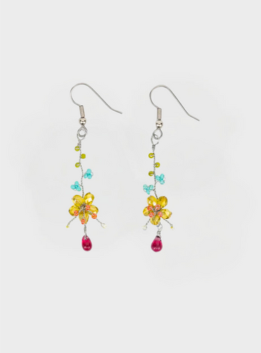 Willow Flower Earrings - Yellow