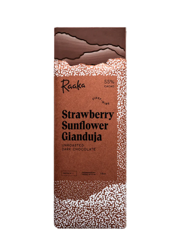 55% Strawberry Sunflower Gianduja Dark Chocolate Bar - Limited Edition