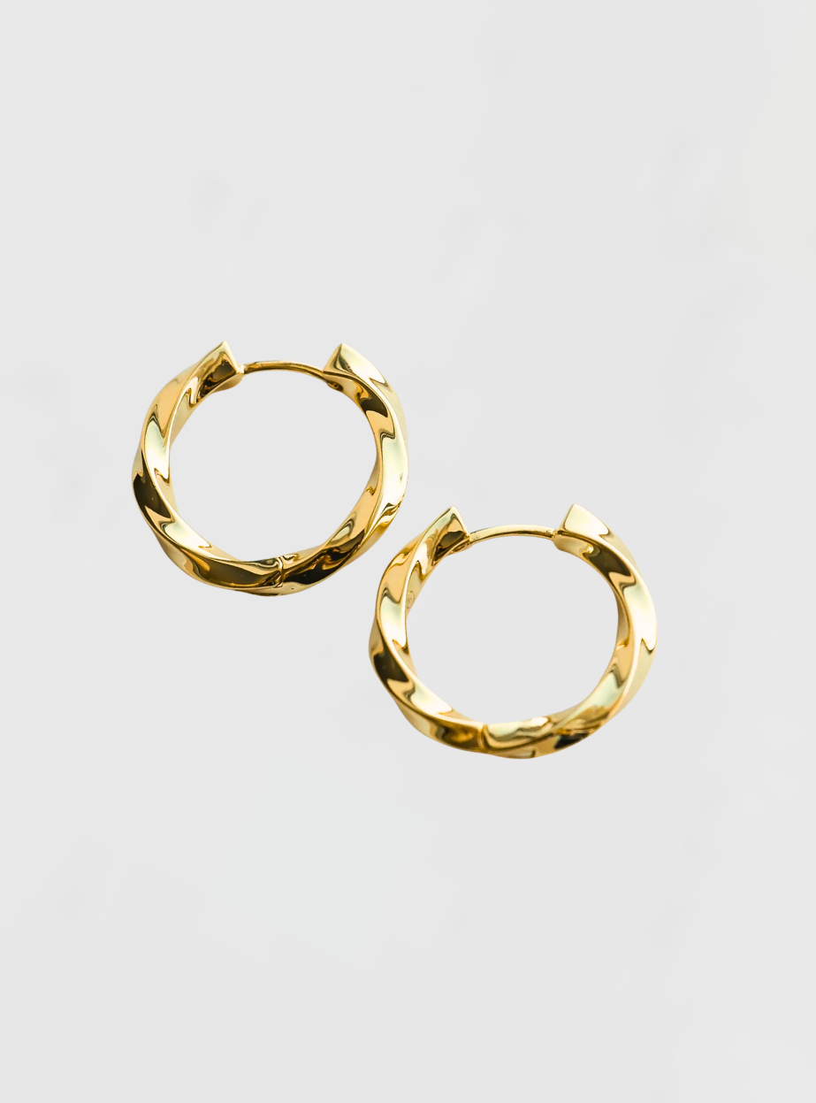Tegan Twisted Hoops - Gold