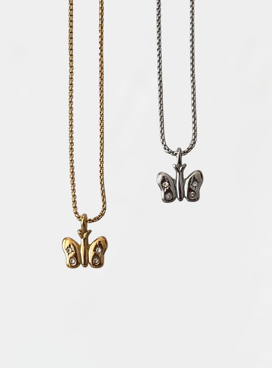 Mini Butterfly Necklace - Gold OR Silver
