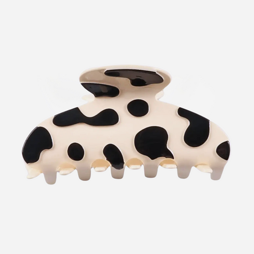 Abstract Spotted Hair Claw - Cream/Black