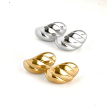 Small Croissant Dome Stud Earrings - Gold or Silver
