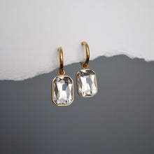 Drew Huggie Hoop Earrings - Gold/Clear
