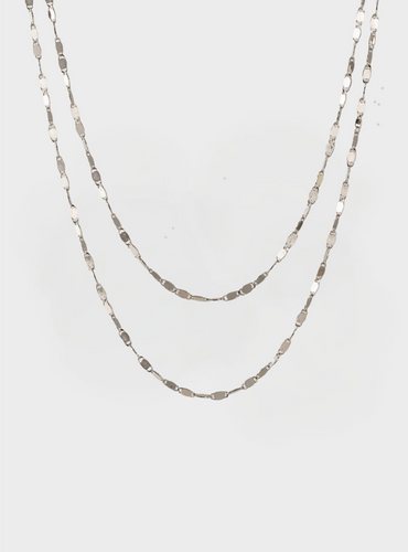 Waterproof Ray Layered Necklace - Silver