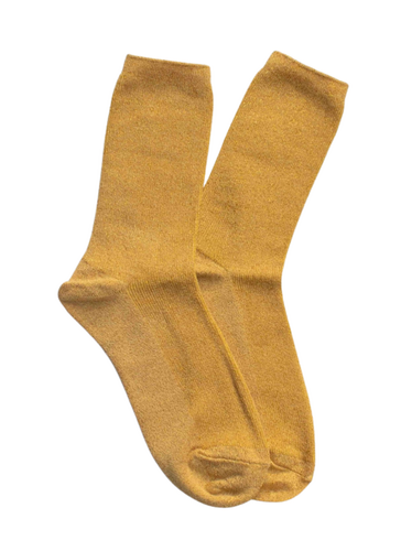 Glitter Modal Socks - Mustard