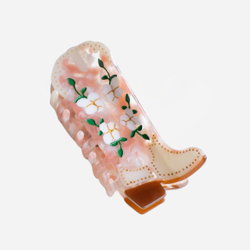 Eco-friendy Boot Hair Claw - Floral Pink