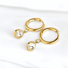 Mylo Teardrop Hoop Huggie Earrings - Gold
