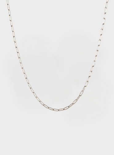 Waterproof Paperclip Chain Necklace - Silver