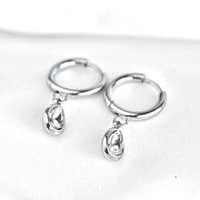 Mylo Teardrop Hoop Huggie Earrings - Silver