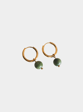 Roco Hoop Earrings - Green - Gold or Silver