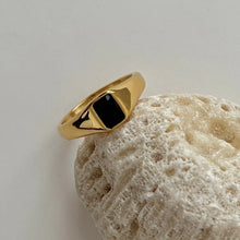 Mae Ring - Gold with Black Stone