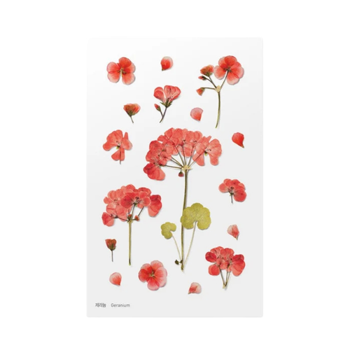 Sticker Sheet - World Craft Pressed Flowers - Geranium