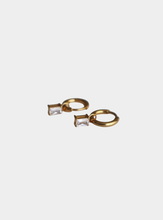 Mini Baguette Drop Huggie Earrings - Gold