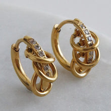 Delvie Triple Loop Hoop Earrings - Gold