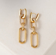 Solana Paperclip Triple Drop Hoop Earrings