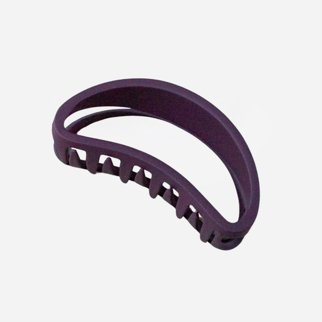 Curved Matte Claw Clip - Eggplant