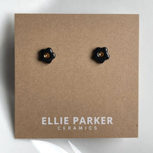 Ellie Parker Ceramic Earrings -  White Flowers OR Blue Birds OR Black Flowers (pairs sold separately)