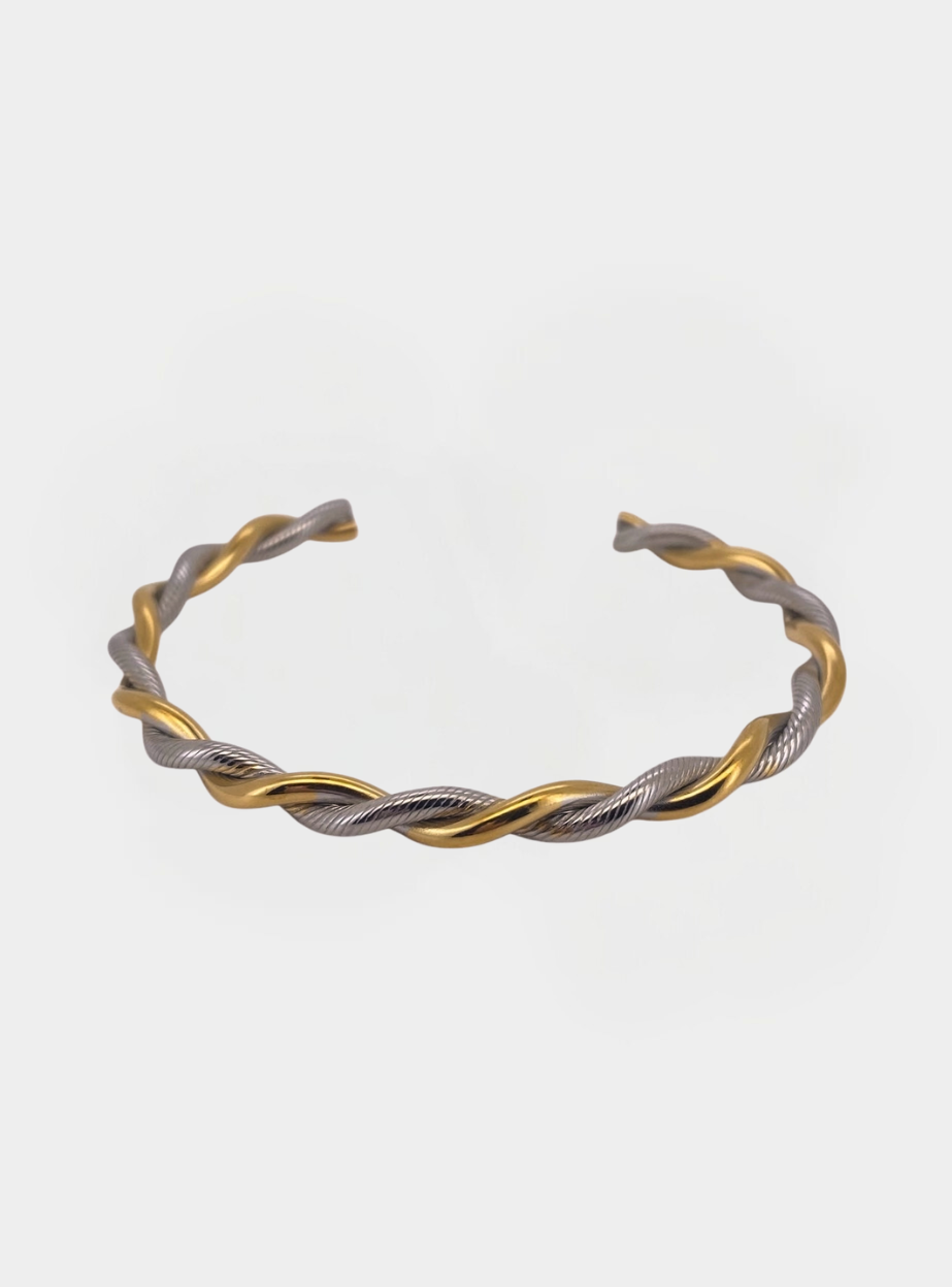 Twist Cuff Bracelet - Gold/Silver